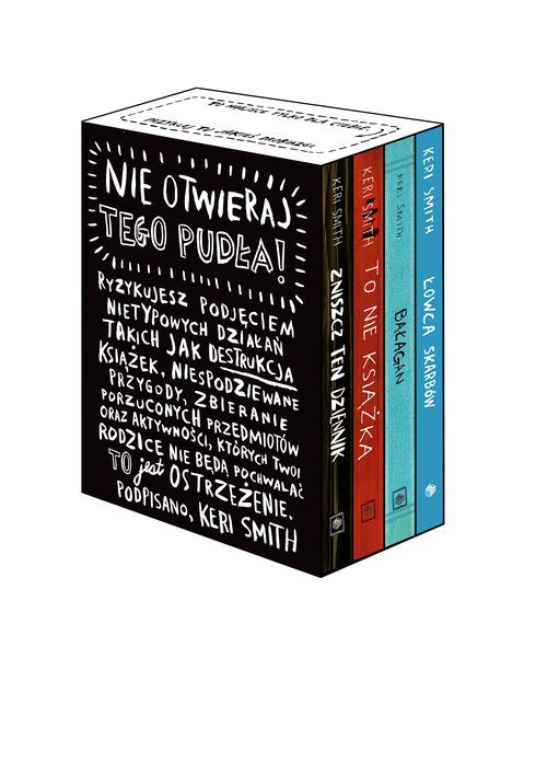 Image of Nie otwieraj tego pudła 4 Bestsellery Keri Smith: Zniszcz ten dziennik, To Nie Książka, Bałagan, Łowca Skarbów