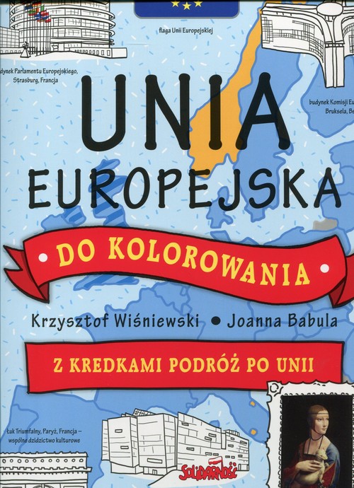 Image of Unia Europejska do kolorowania z kredkami podróz po Unii