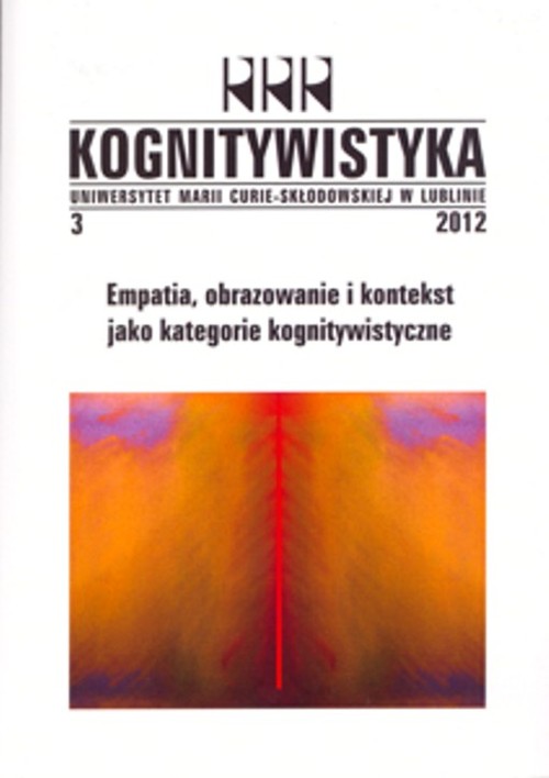 Image of Kognitywistyka 3 Empatia, obrazowanie i kontekst jako kategorie kognitywistyczne