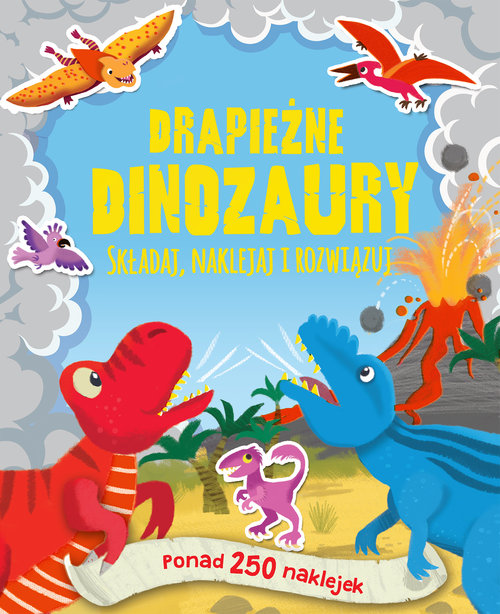 Image of Drapieżne dinozaury Składaj naklejaj i rozwiązuj