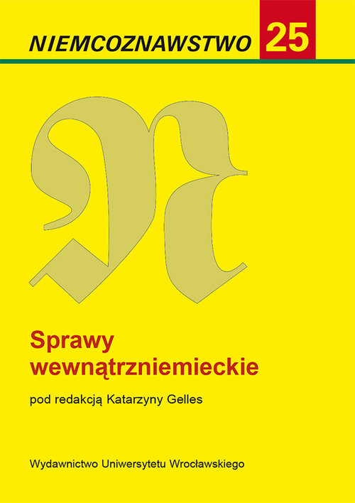 Image of Niemcoznawstwo 25 Sprawy wewnątrzniemieckie