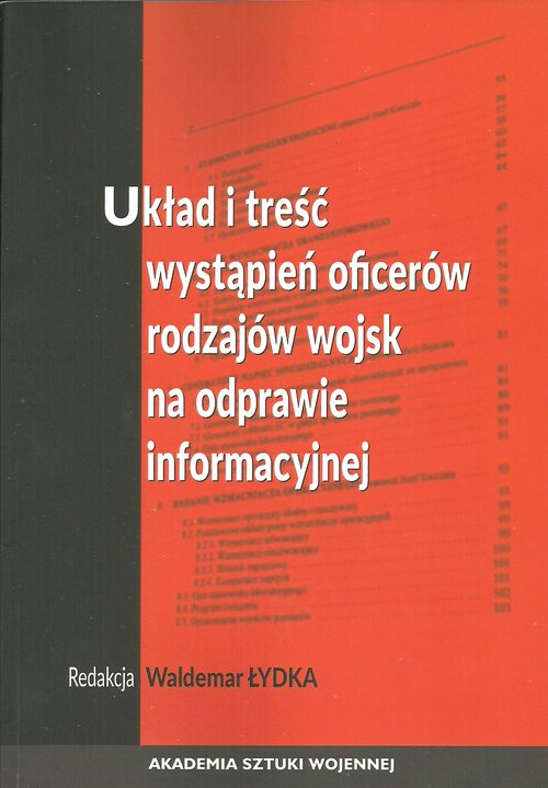 Image of Układ i treść wystąpień oficerów rodzajów wojsk na odprawie informacyjnej