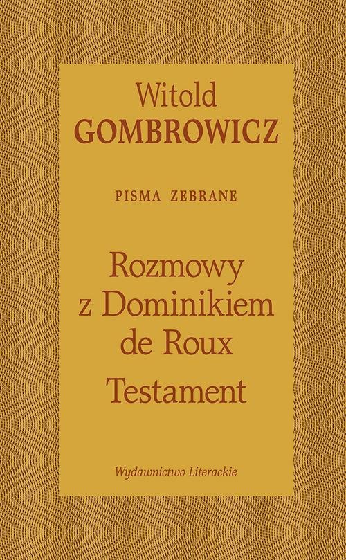 Image of Testament Rozmowy z Dominikiem de Roux