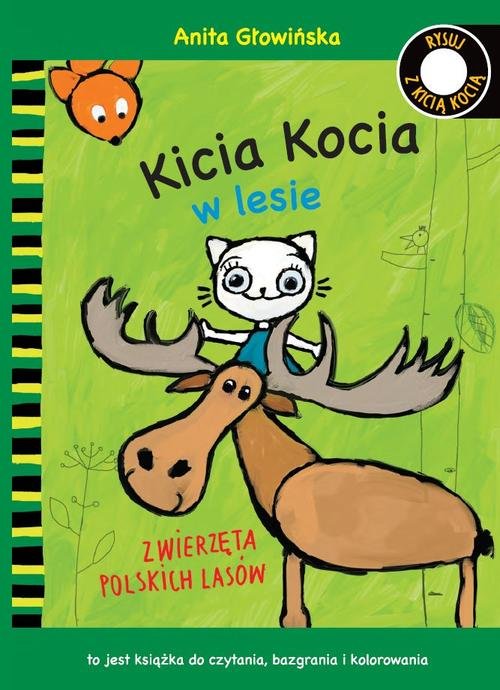 Image of Kicia Kocia w lesie. Zwierzęta polskich lasów. Kolorowanka