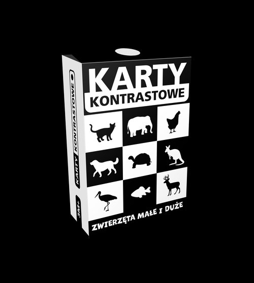 Image of Karty kontrastowe. Zwierzęta małe i duże