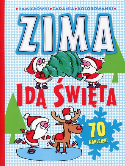 Image of Zima. Idą święta. Łamigłówki zadania kolorowanki