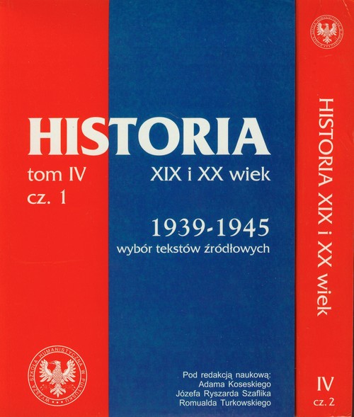 Image of Źródła do dziejów Polski w XIX i XX wieku Tom IV Część 1 i 2 Lata 1939-1945