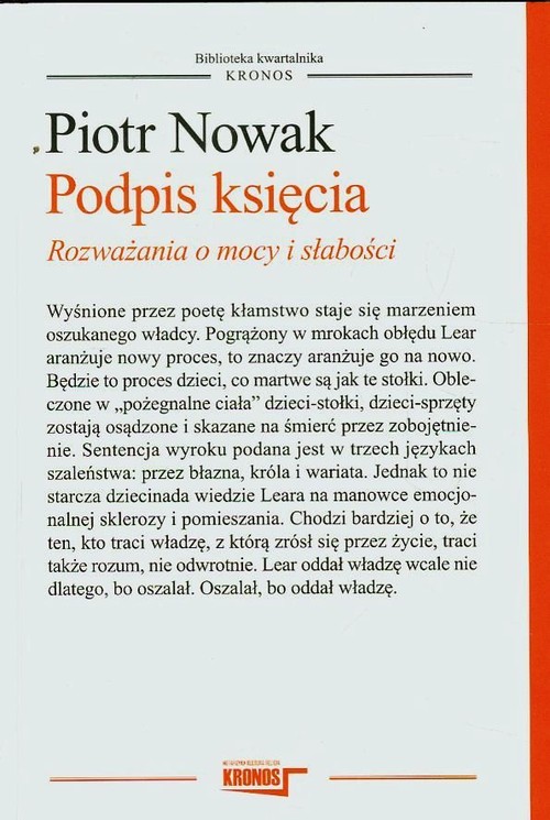 Image of Podpis księcia Rozważania o mocy i słabości