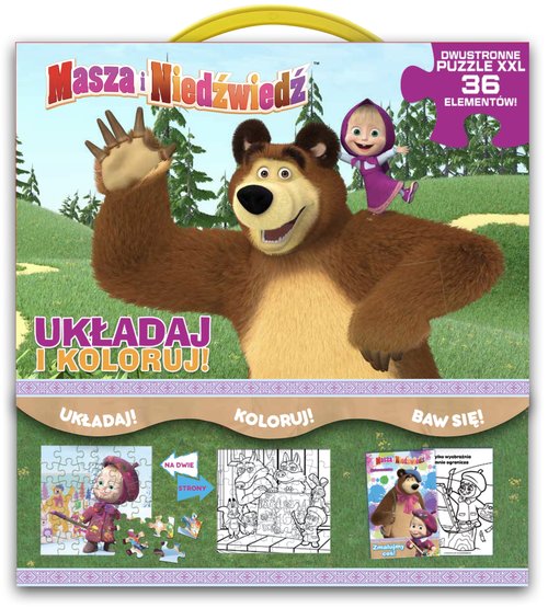 Image of Masza i niedźwiedź. Układaj i koloruj.