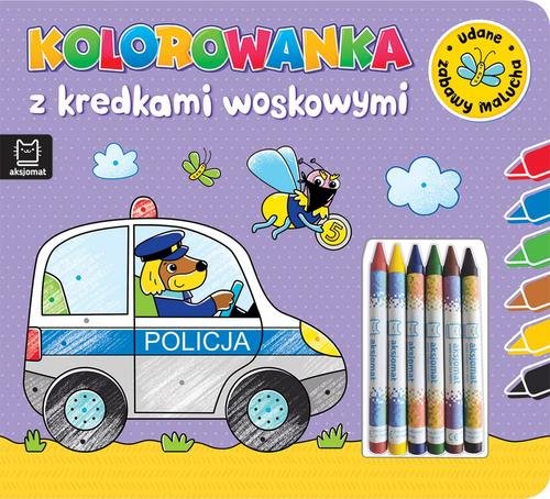 Image of Kolorowanka z kredkami woskowymi Udane zabawy malucha Książeczka fioletowa