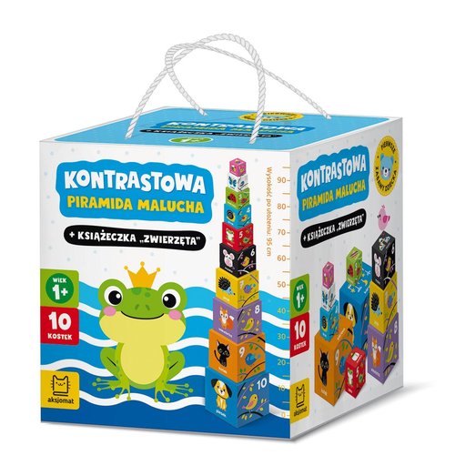 Image of Kontrastowa piramida malucha + książeczka „Zwierzęta” 1+