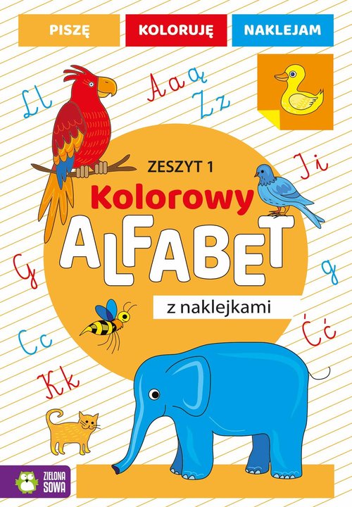 Image of Kolorowy alfabet z naklejkami Zeszyt 1