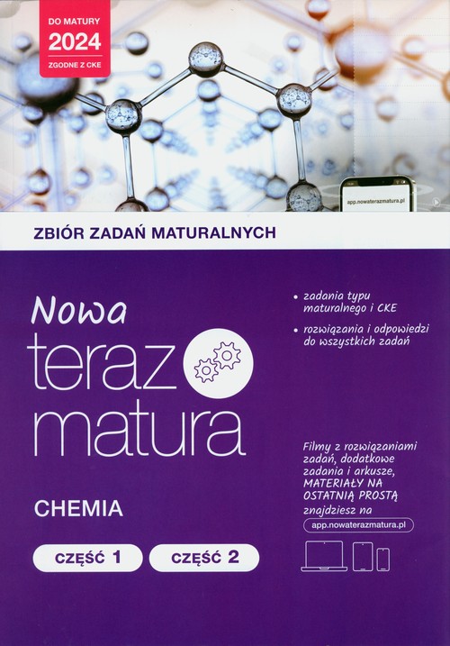 Image of Nowa Teraz matura Chemia Zbiór zadań Część 1 i 2 Do matury 2024