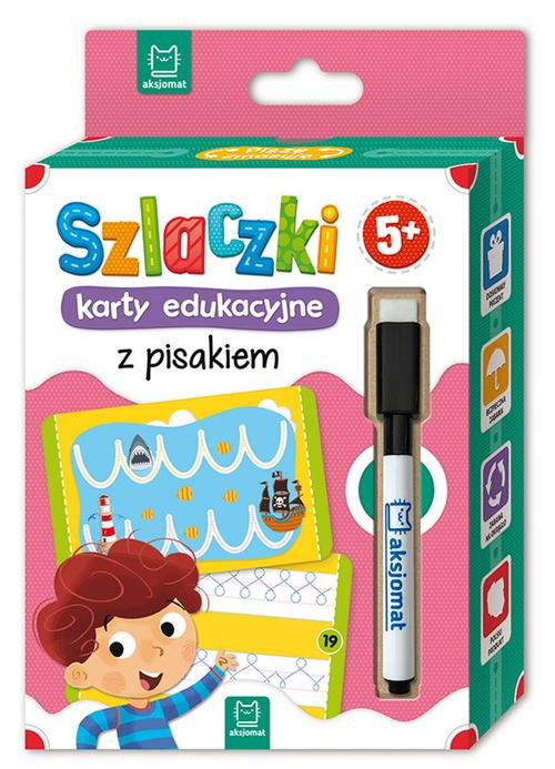 Image of Szlaczki Karty edukacyjne z pisakiem 5+