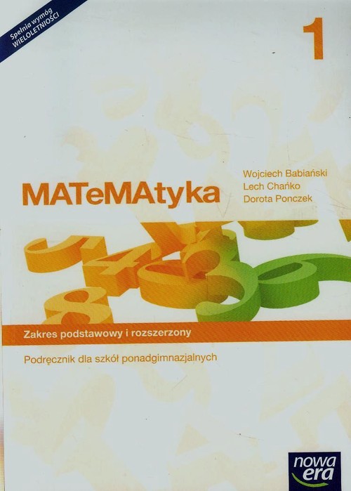 Image of Matematyka 1 Podręcznik Zakres podstawowy i rozszerzony Szkoła ponadgimnazjalna