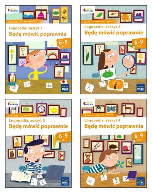 Image of Owocna edukacja Zestaw Logopedia Będę mówić poprawnie Zeszyt 1-4 Edukacja wczesnoszkolna