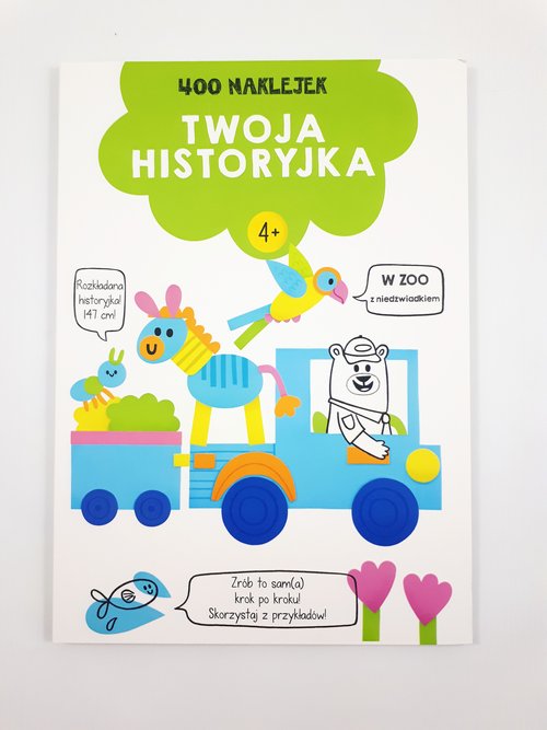 Image of Twoja historyjka W zoo z niedźwiadkiem 400 naklejek Wiek 4+ zielona