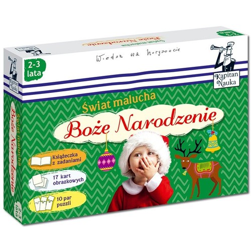 Image of Kapitan Nauka Świat malucha Boże Narodzenie książka + karty obrazkowe + puzzle