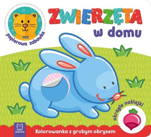 Image of Zwierzęta w domu Kolorowanka z grubym obrysem okrągłe naklejki papierowa zabawka