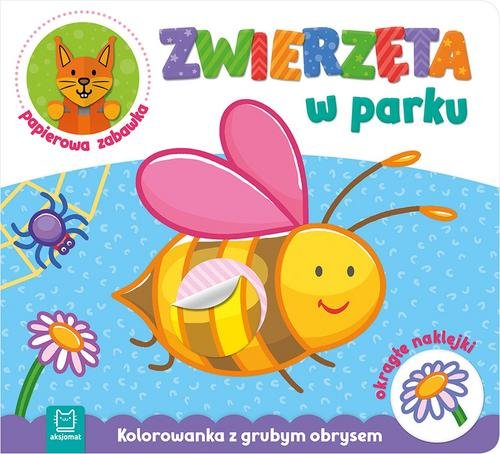 Image of Zwierzęta w parku Kolorowanka z grubym obrysem, okrągłe naklejki, papierowa zabawka