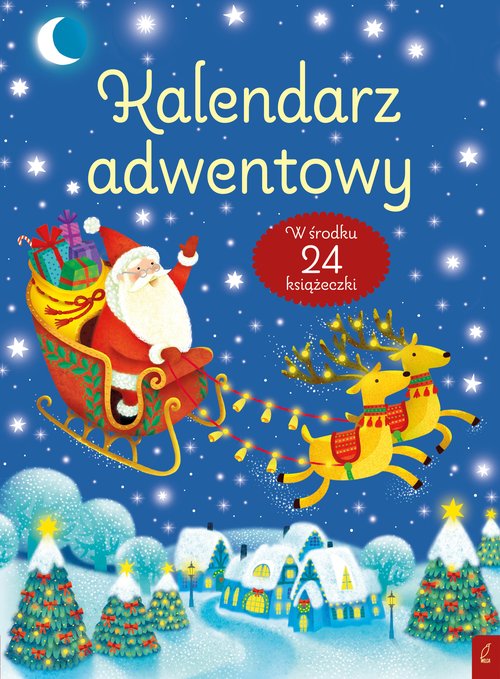 Image of Kalendarz adwentowy niebieski w środku 24 książeczki