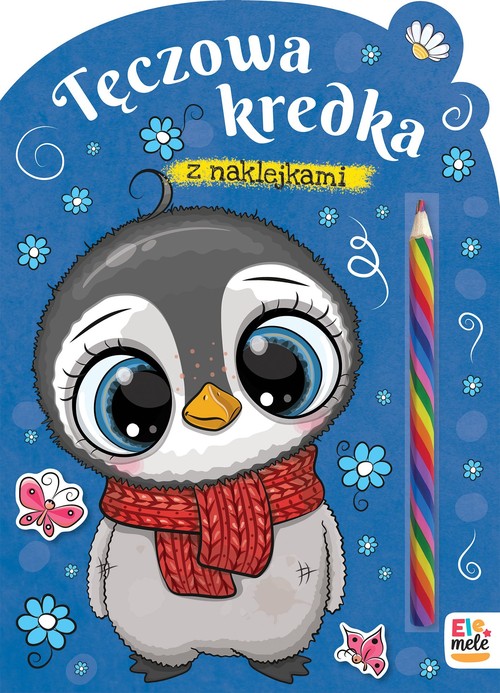 Image of Tęczowa kredka z naklejkami Pingwin