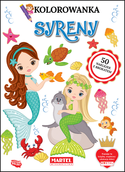 Image of Kolorowanka Syreny z naklejkami