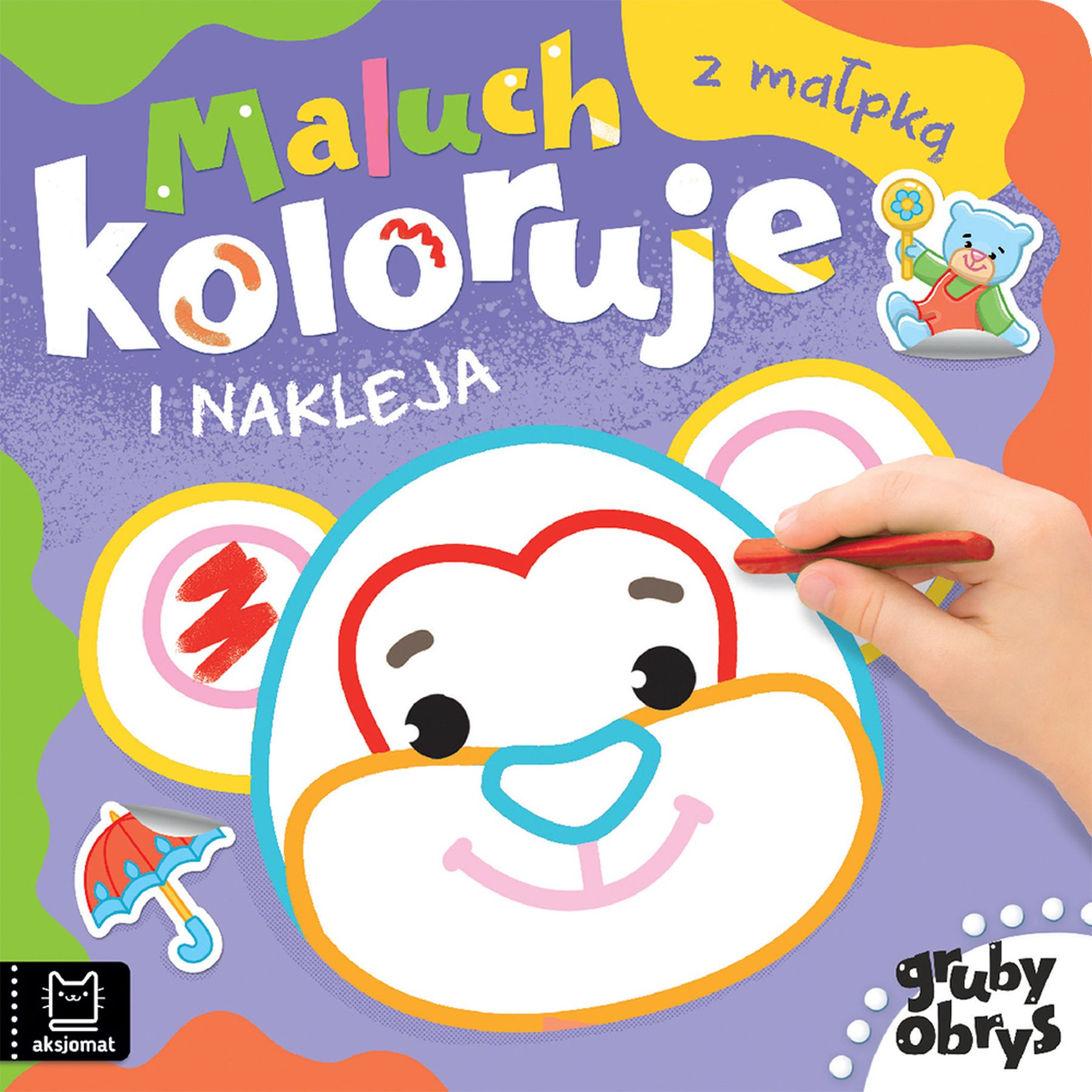 Image of Maluch koloruje i nakleja z małpką Gruby obrys