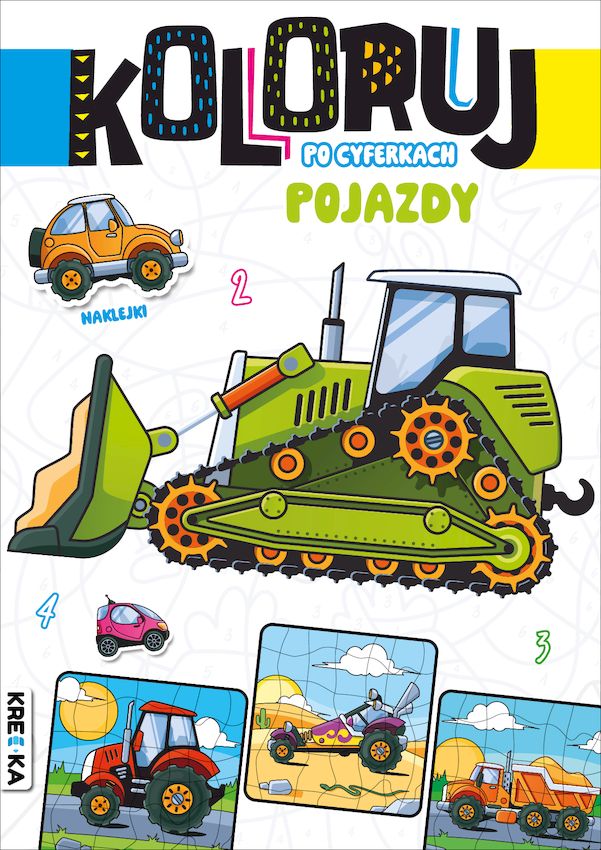 Image of Pojazdy. Koloruj po cyferkach