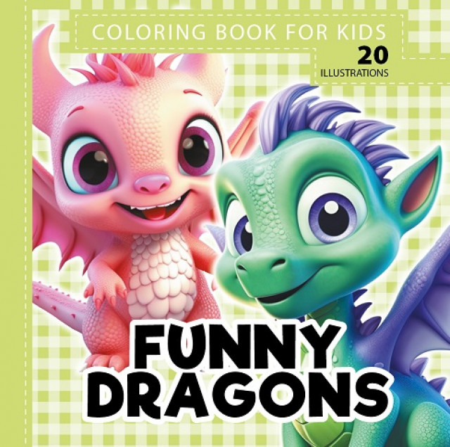 Image of Kolorowanka usztywniana Funny dragons Śmieszne smoki zielony