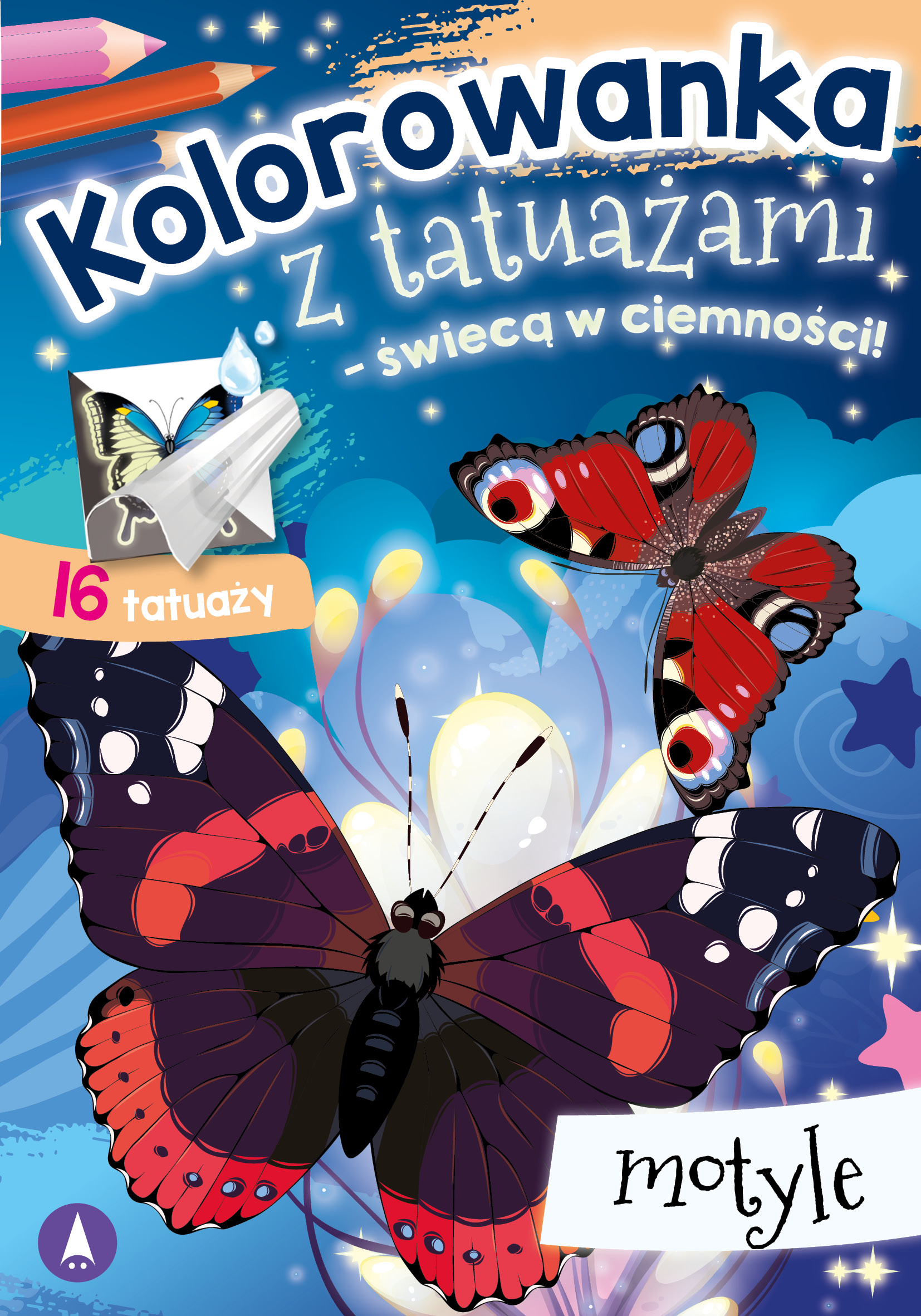 Image of Motyle. Kolorowanka z tatuażami – świecą w ciemności!