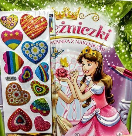 Image of Księżniczki. Kolorowanka z naklejkami