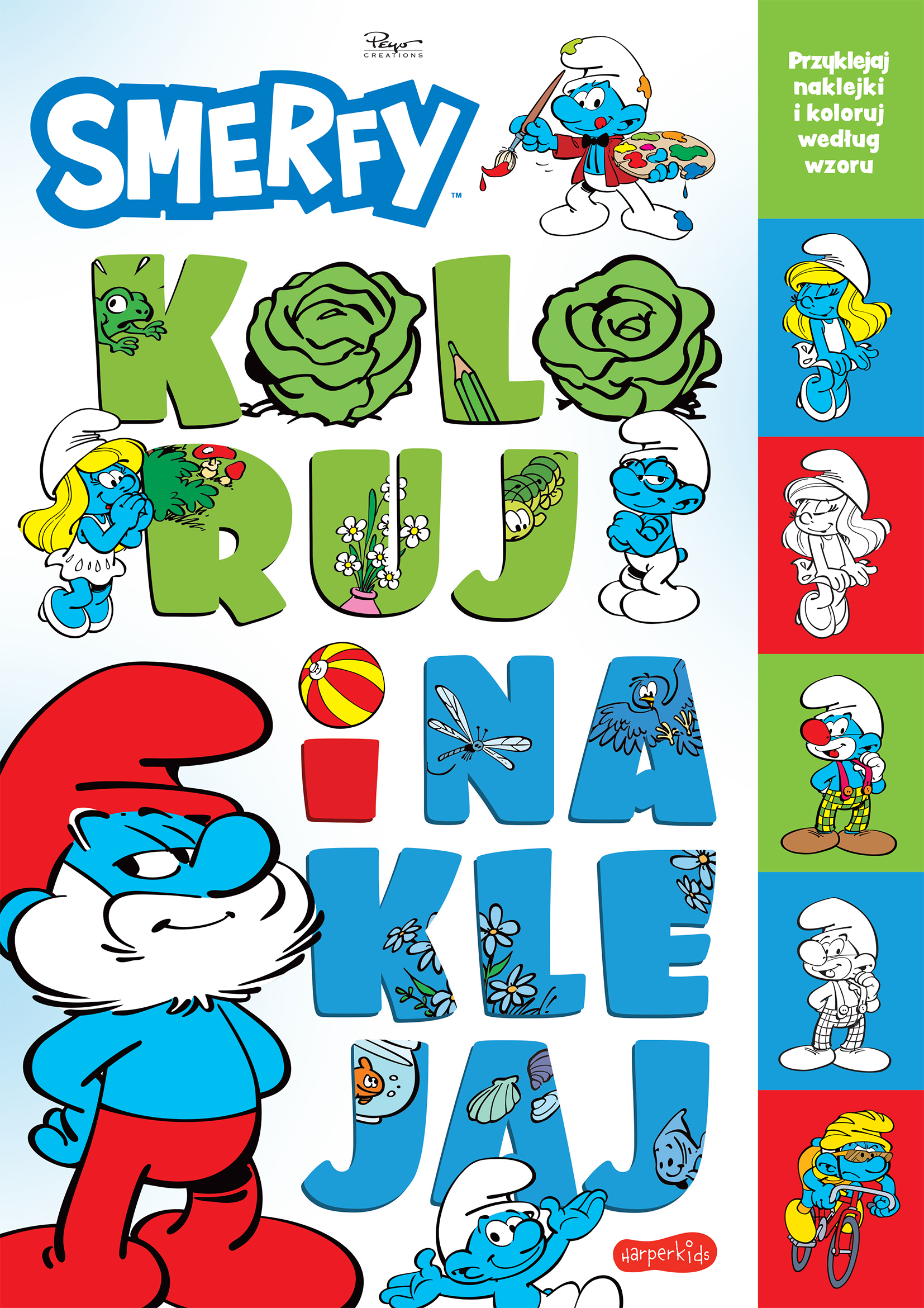 Image of Smerfy. Koloruj i naklejaj