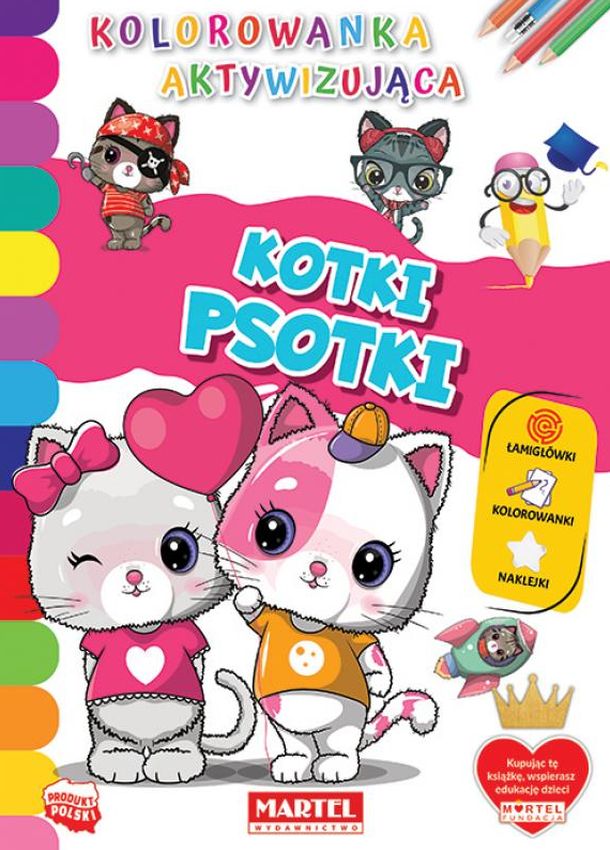 Image of Kotki psotki. Kolorowanka aktywizująca z naklejkami