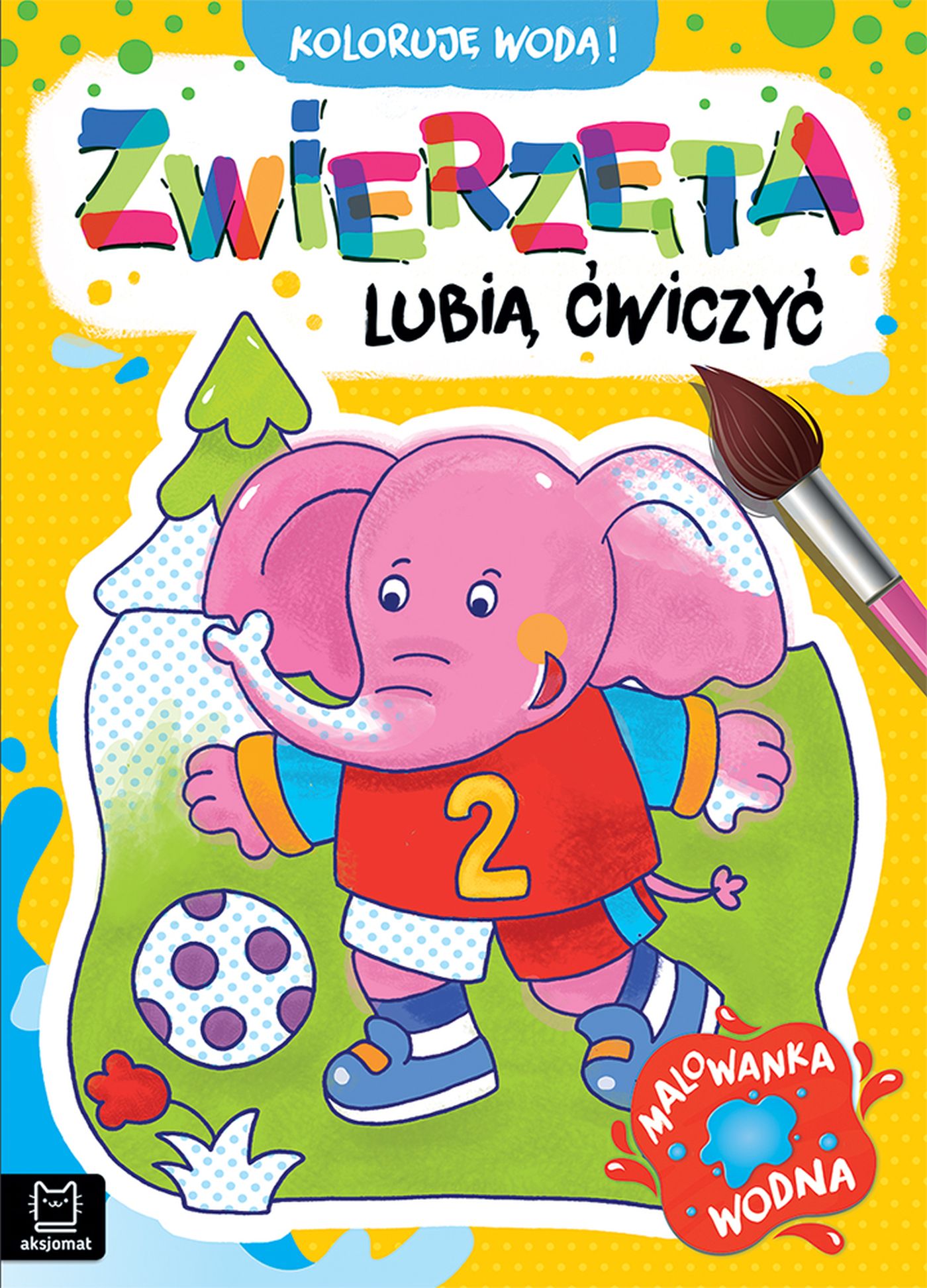Image of Zwierzęta lubią ćwiczyć. Malowanka wodna. Koloruję wodą!