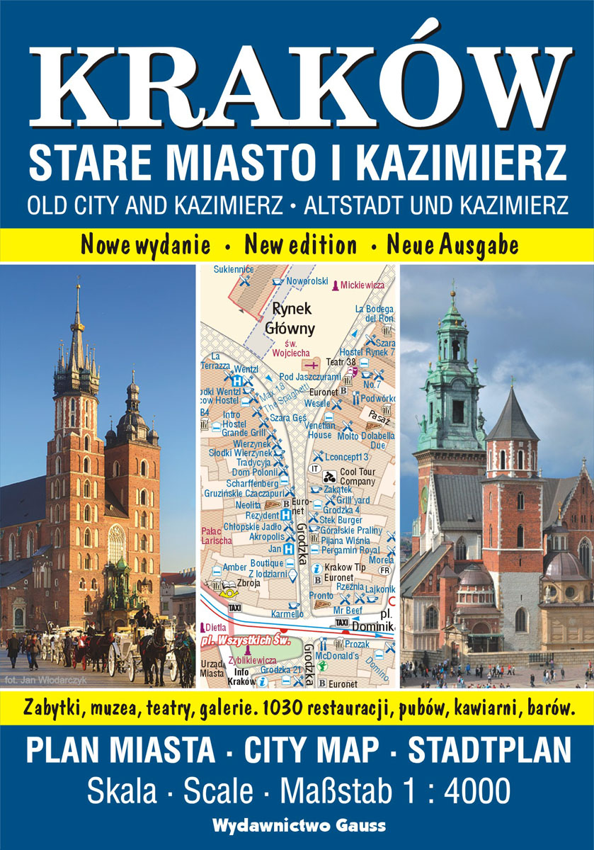 Image of Kraków. Stare Miasto i Kazimierz. Plan miasta 1:4000 wyd. 2023
