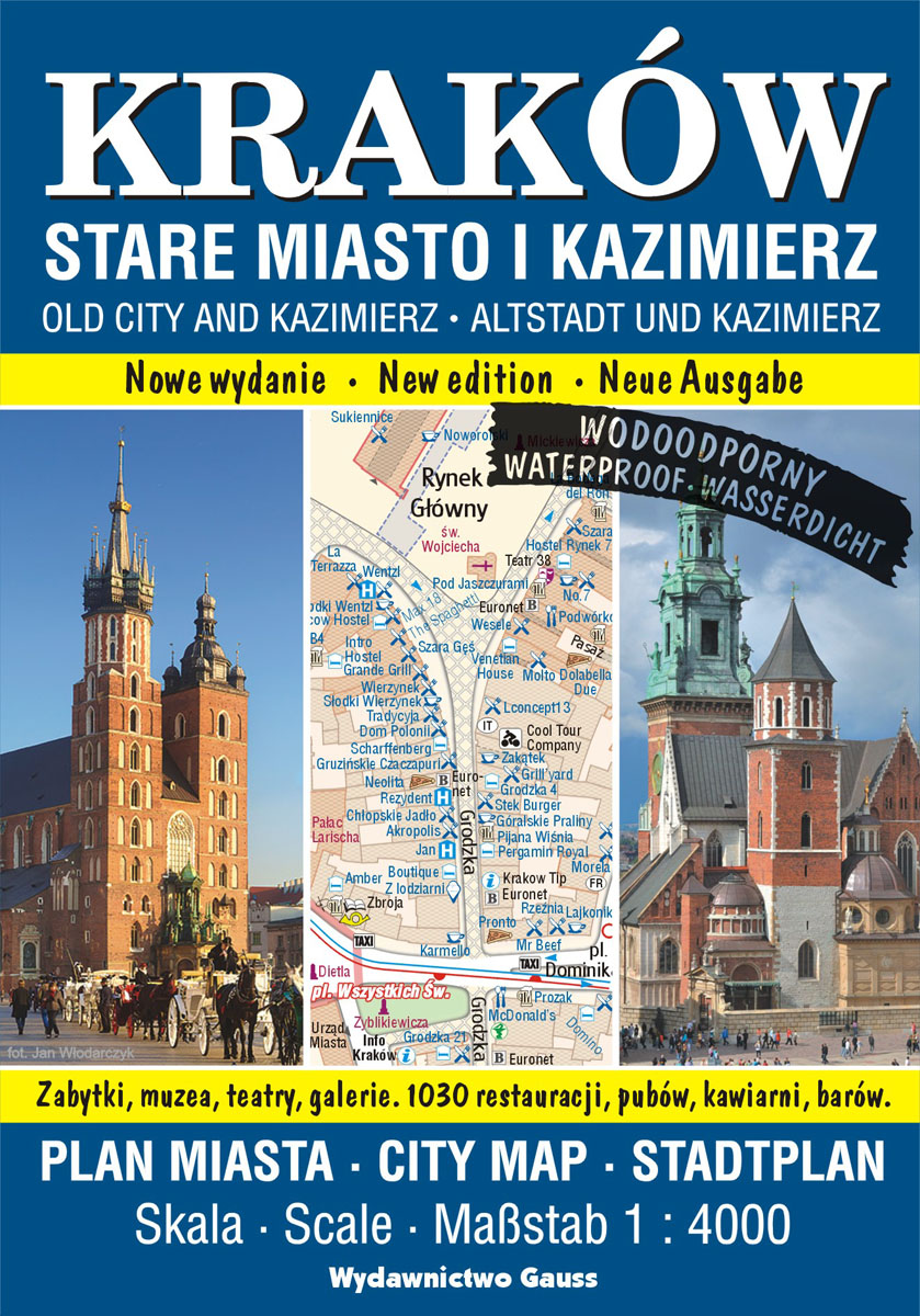 Image of Kraków. Stare Miasto i Kazimierz. Plan miasta foliowany 1:4000 wyd. 2023