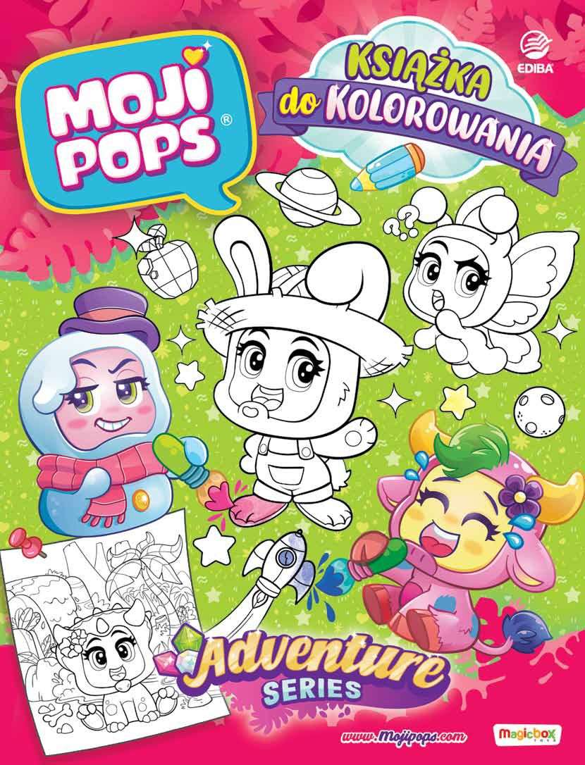 Image of Moji Pops. Książka do kolorowania. seria Adventure + 3 figurki