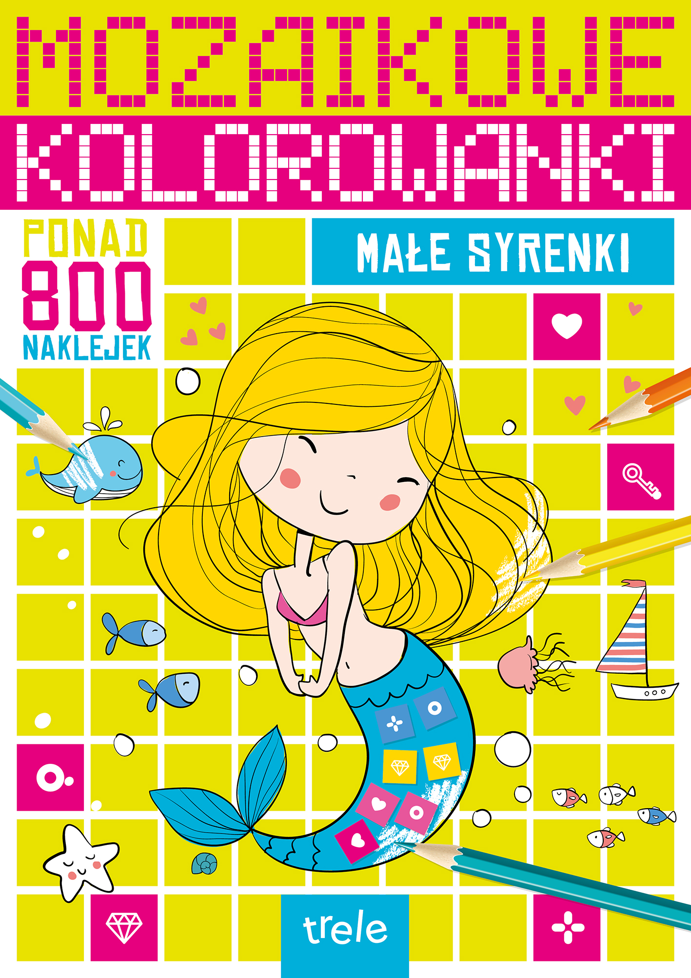 Image of Małe syrenki. Mozaikowe kolorowanki