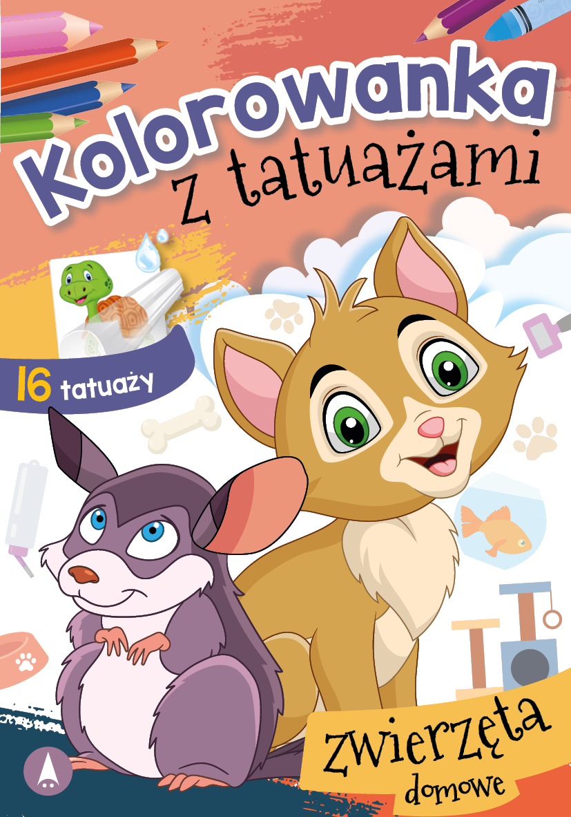 Image of Zwierzęta domowe. Kolorowanka z tatuażami