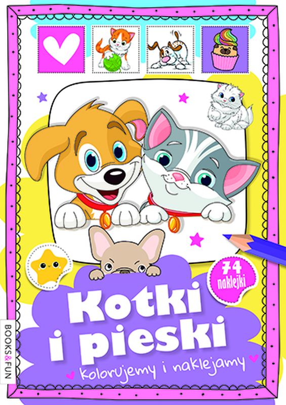 Image of Kotki i pieski. Kolorujemy i naklejamy