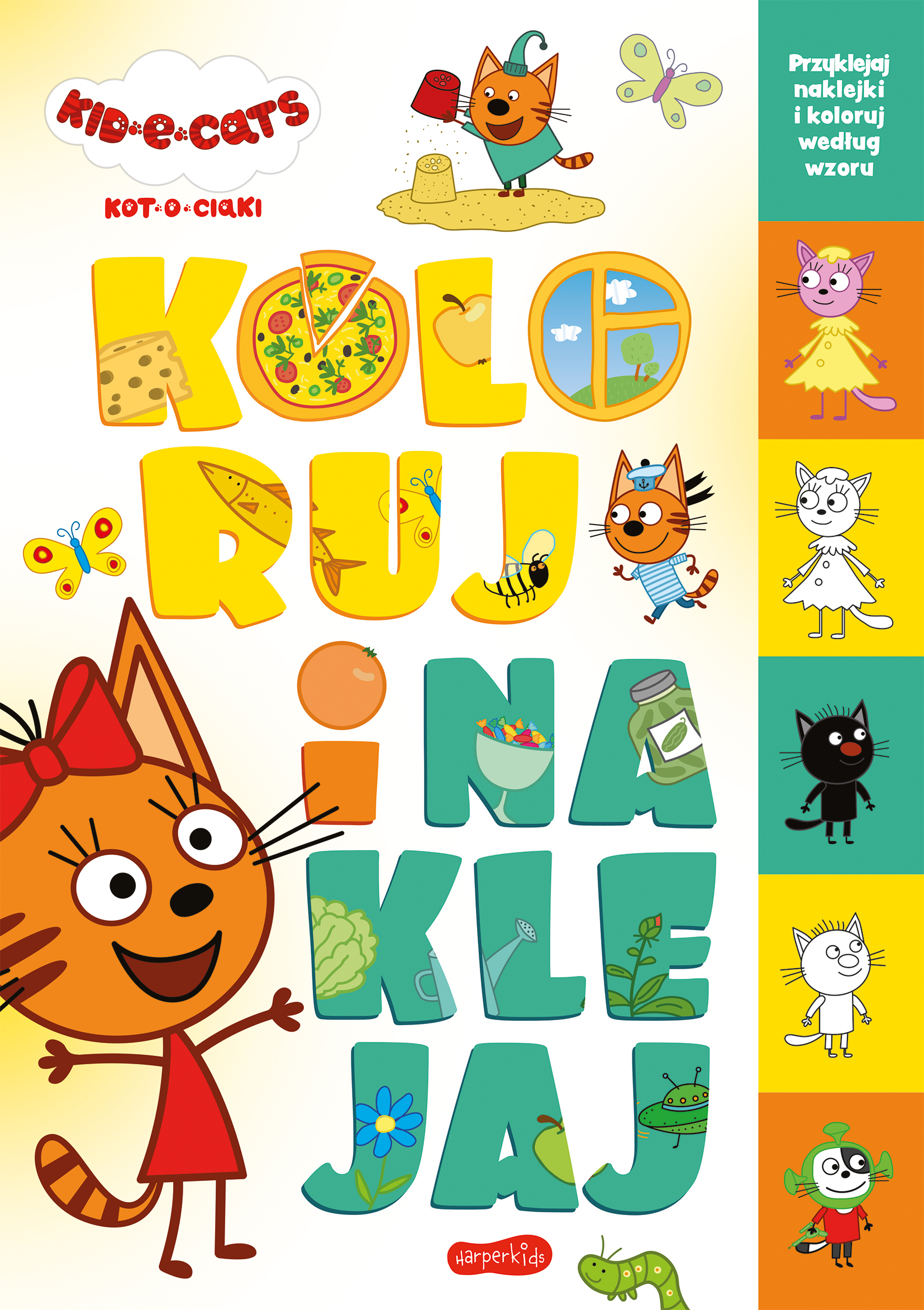 Image of Kot-o-ciaki. Koloruj i naklejaj
