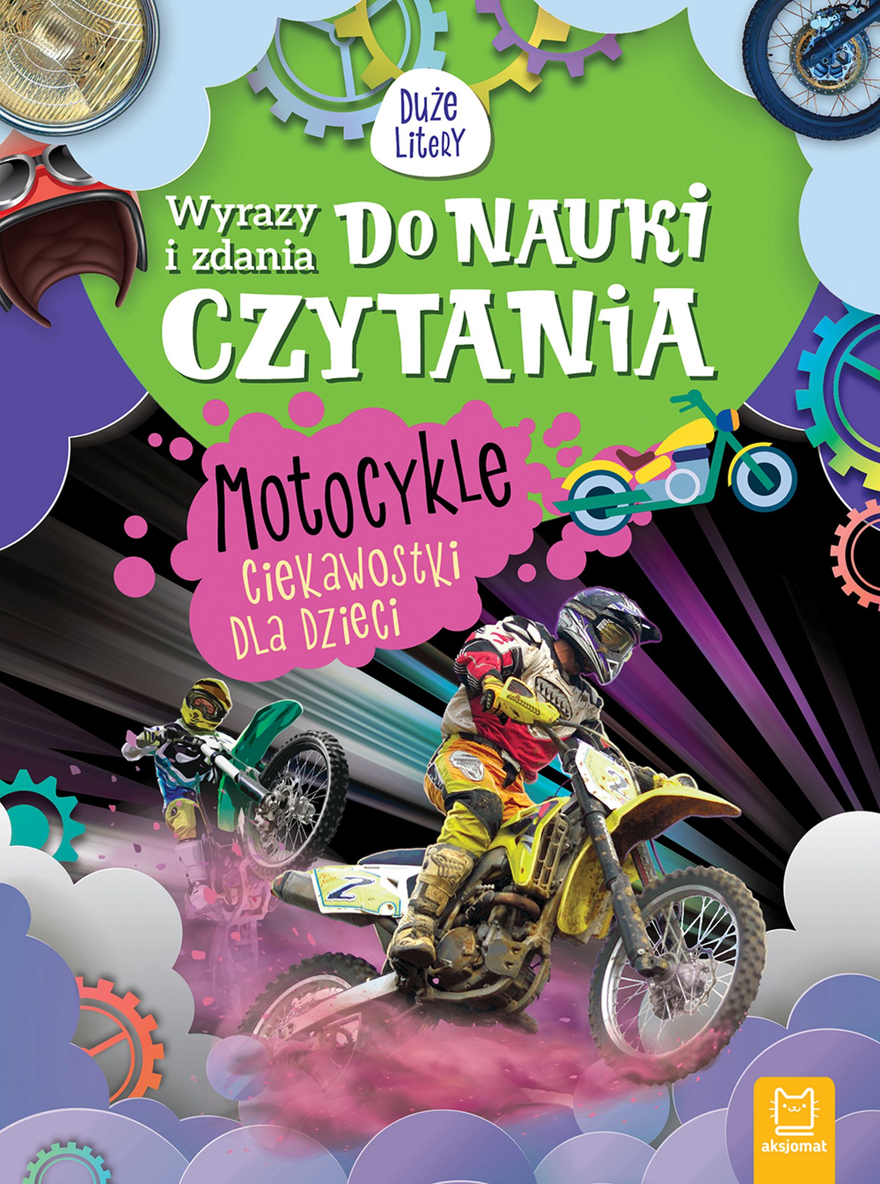 Image of Motocykle. Ciekawostki dla dzieci. Wyrazy i zdania do nauki czytania. Duże litery