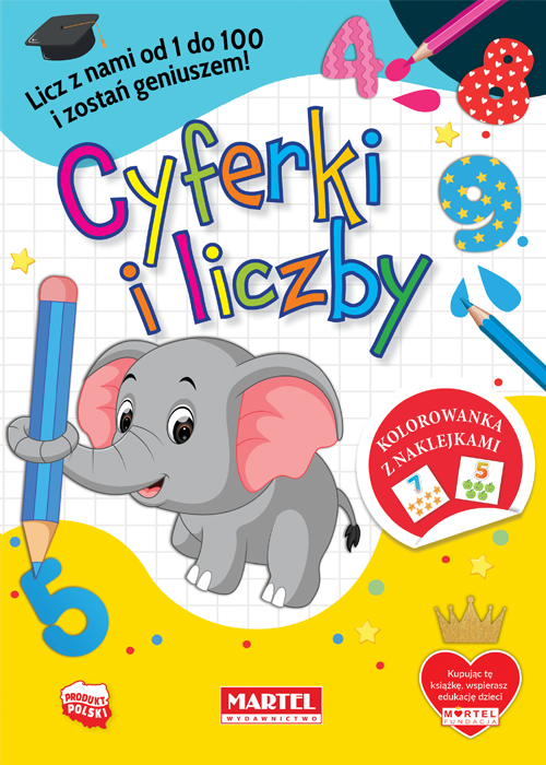 Image of Cyferki i liczby. Kolorowanka z naklejkami