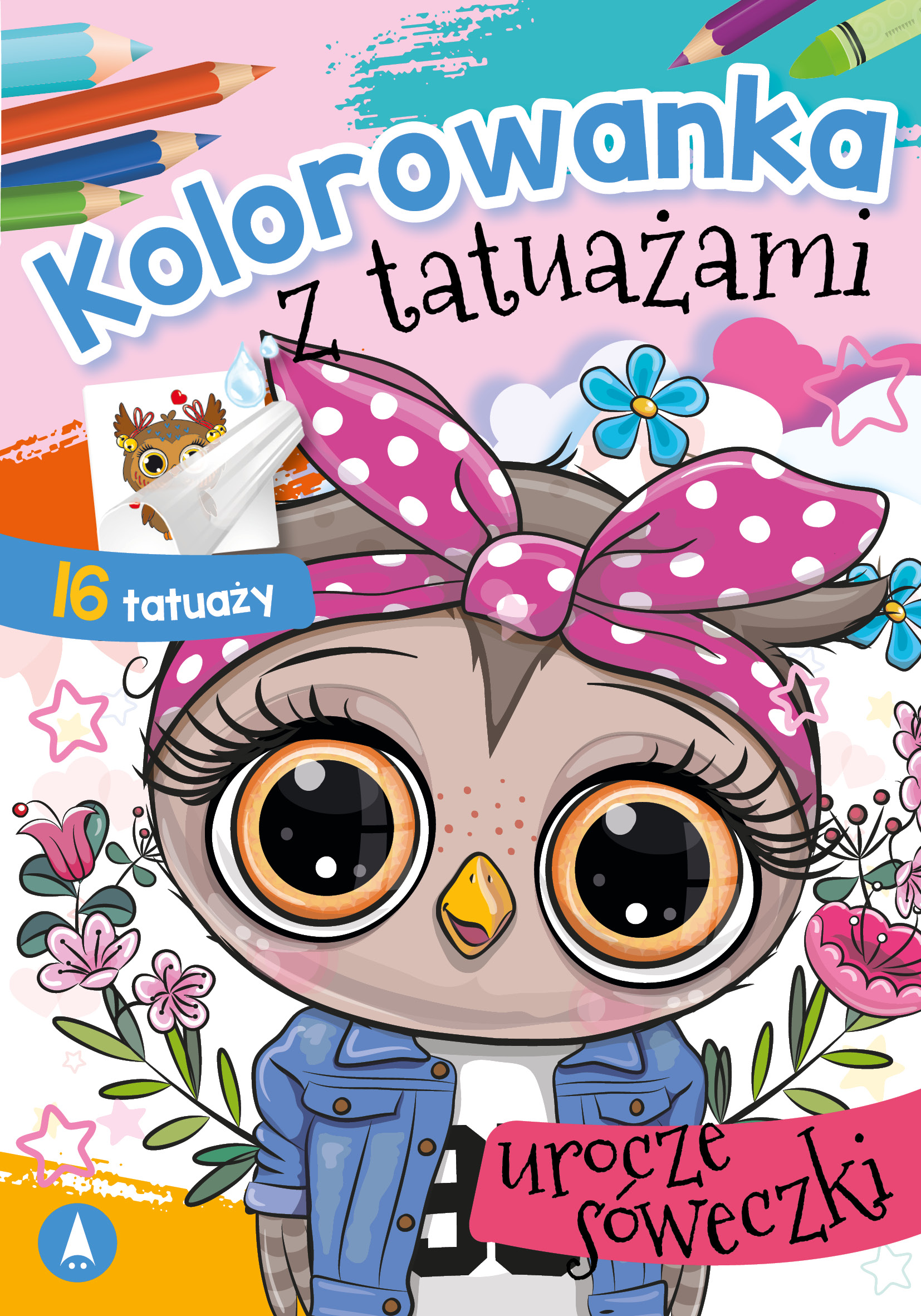 Image of Urocze sóweczki. Kolorowanka z tatuażami