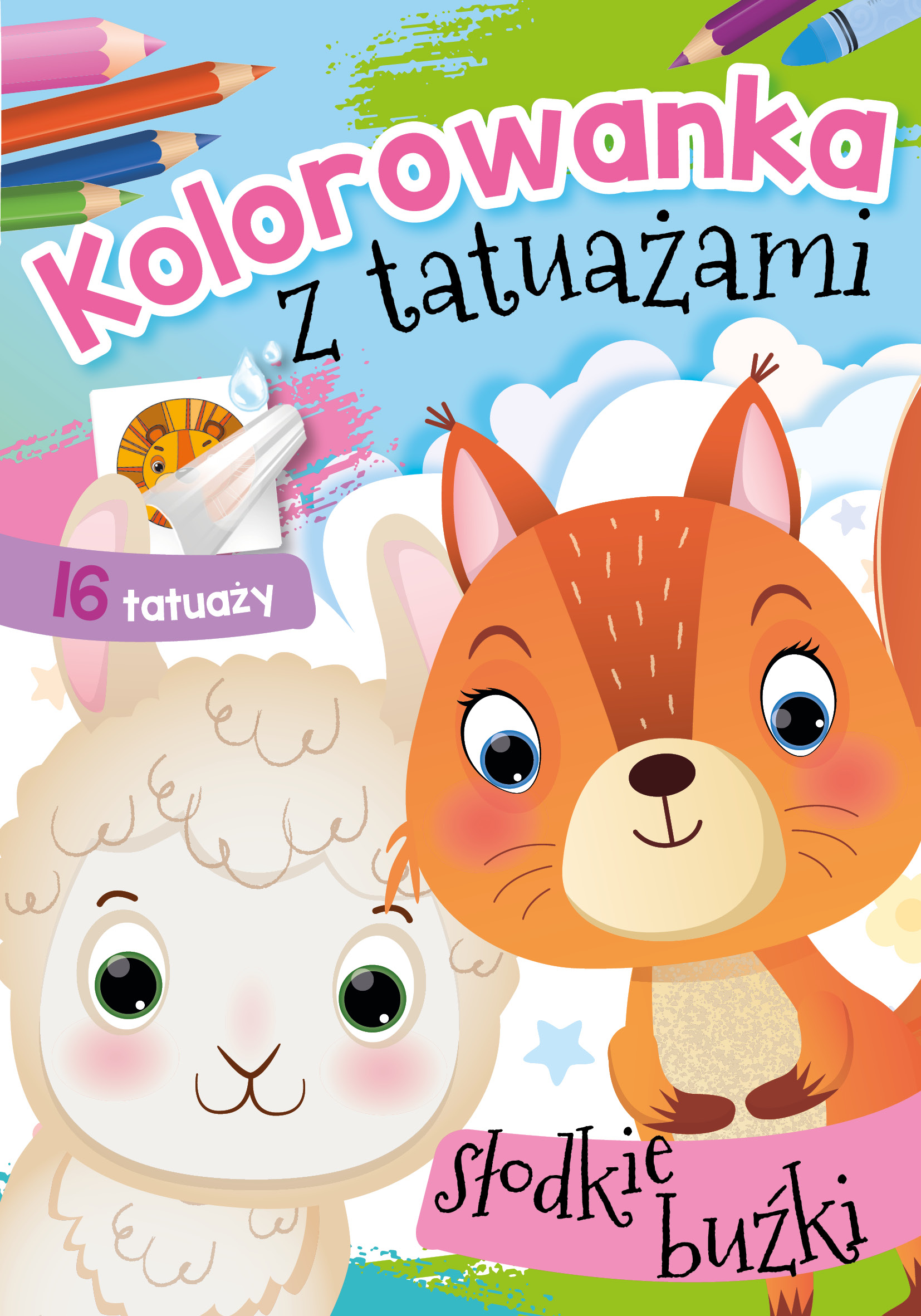 Image of Słodkie buźki. Kolorowanka z tatuażami