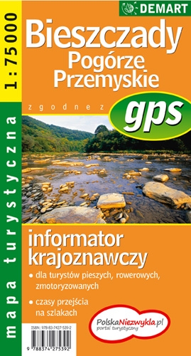 Image of Bieszczady i Pogórze Przemyskie mapa turystyczna plastik 1:75 000