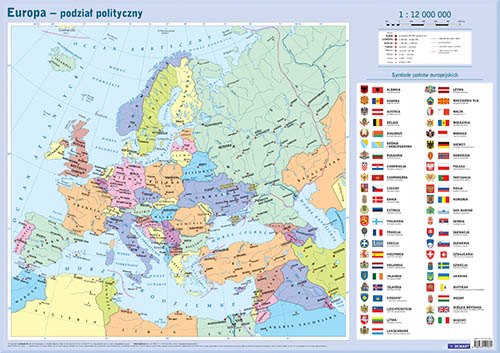 Image of Europa - podział polityczny. Mapa w tubie