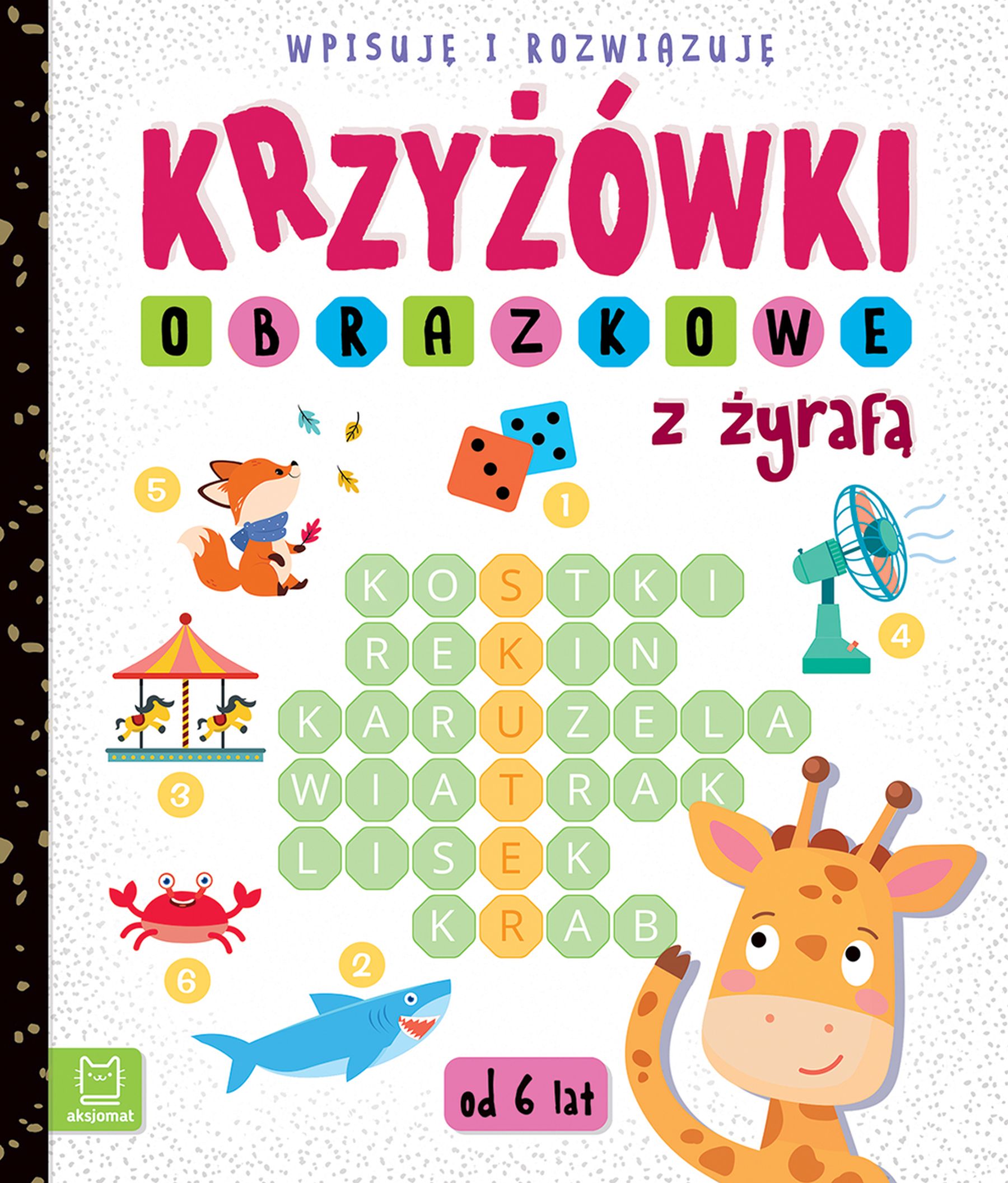 Image of Krzyżówki obrazkowe z żyrafą. Wpisuję i rozwiązuję