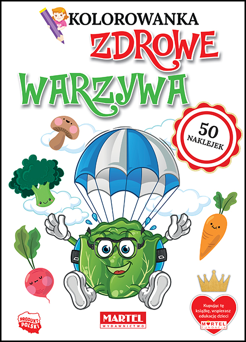 Image of Zdrowe warzywa. Kolorowanka z naklejkami